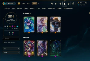 Platina 4 com TODOS os Champs e 254 Skins ( MAIN ADC ) - League of Legends LOL