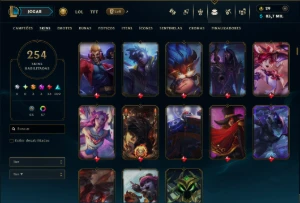 Platina 4 com TODOS os Champs e 254 Skins ( MAIN ADC ) - League of Legends LOL