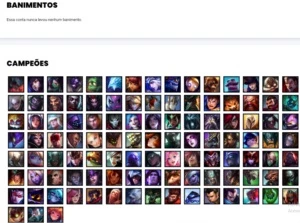 Conta ouro 4 com 108 Champs e 131 Skins + 2 Prestigios - League of Legends LOL