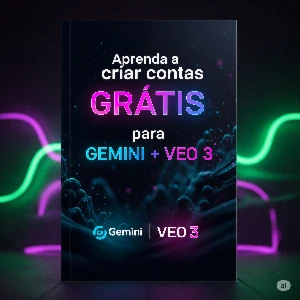 Aprenda fazer contas grátis GEMINI PRO + VEO 3 (15 MESES!!) - eBooks