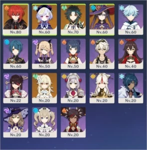 GENSHIN IMPACT AR43 - DILUC + TÚMULO, XIÃO, QIQI E MONA.