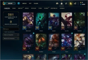 Conta Unranked com 118 Champs e 141 Skins - League of Legends LOL
