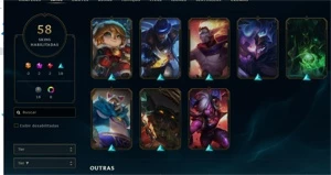 Conta LVL 269. 98 CHAMPS, 41K DE ESSENCIA E 56 SKINS!! - League of Legends LOL