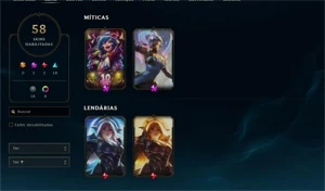 Conta LVL 269. 98 CHAMPS, 41K DE ESSENCIA E 56 SKINS!! - League of Legends LOL