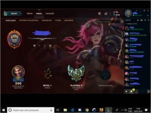Conta de league of Legends Platina V LOL