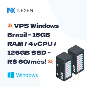 💥 VPS Windows Brasil – 16GB RAM / 4vCPU / 125GB SSD 💥 - Outros