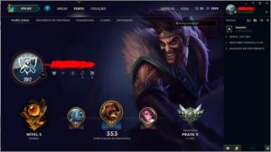 Conta Lvl 30 Prata V 80 Campeões 16 skins - League of Legends LOL