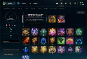 Conta platina 2 com 13 skins e 35 champs ( MAIN ADC ) - League of Legends LOL