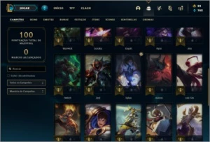 Conta platina 2 com 13 skins e 35 champs ( MAIN ADC ) - League of Legends LOL