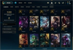 Conta platina 2 com 13 skins e 35 champs ( MAIN ADC ) - League of Legends LOL