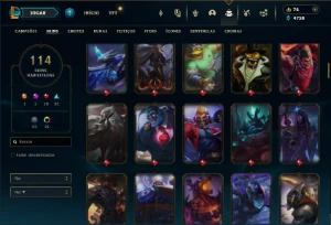 Prata 2 com 150 Champs e 114 Skins + 5 Vitoriosas - League of Legends LOL