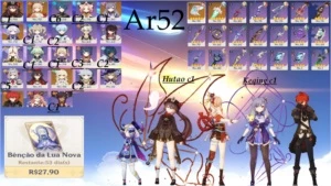 Hutao c1 + Yoimiya + keqing c1 + Diluc + Qiqi +Atlas+Orgulho - Genshin Impact
