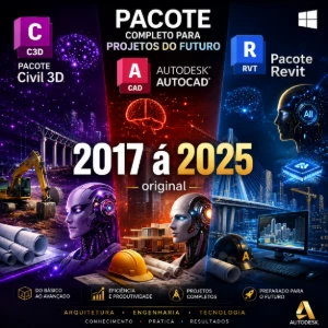 Autodesk Autocad + Revit + Civil 3D - Original 3 Anos - Softwares e Licenças