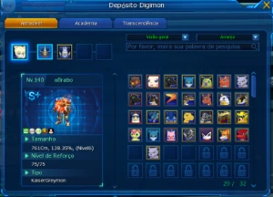 Conta Susanomon shin, Luce, x5, falta só o bagra pro Darknes - Digimon Masters Online DMO