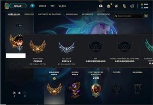 Conta ouro 2 com 82 Champs e 63 Skins + 800 RP - League of Legends LOL