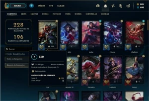 Conta ouro 2 com 82 Champs e 63 Skins + 800 RP - League of Legends LOL
