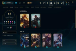 Esmeralda 2 com 100 Champs e 18 Skins - League of Legends LOL