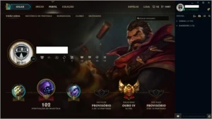 Conta lvl 30, 29 champions, gold IV (MMR de gold IV) - League of Legends LOL