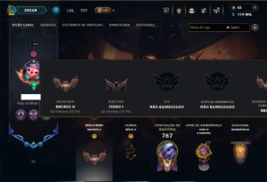 Bronze 3 com TODOS os Champs e 187 Skins ( ADC / SUP / MID ) - League of Legends LOL