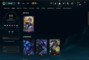 Ouro 4 com 60 Champs e 29 Skins +1 Prestigio da Zoe - League of Legends LOL