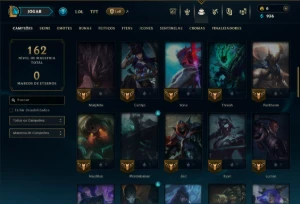 Ouro 4 com 60 Champs e 29 Skins +1 Prestigio da Zoe - League of Legends LOL