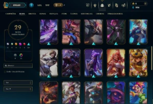 Ouro 4 com 60 Champs e 29 Skins +1 Prestigio da Zoe - League of Legends LOL