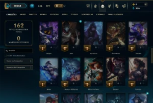 Ouro 4 com 60 Champs e 29 Skins +1 Prestigio da Zoe - League of Legends LOL