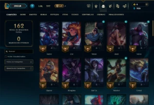Ouro 4 com 60 Champs e 29 Skins +1 Prestigio da Zoe - League of Legends LOL