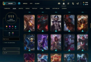 Conta Unranked com TODOS os champs e 111 Skins + 1400 RP - League of Legends LOL