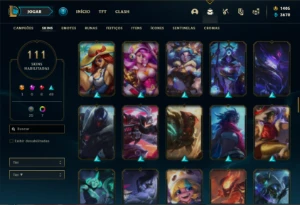 Conta Unranked com TODOS os champs e 111 Skins + 1400 RP - League of Legends LOL