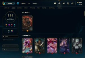 Conta Unranked com TODOS os champs e 111 Skins + 1400 RP - League of Legends LOL