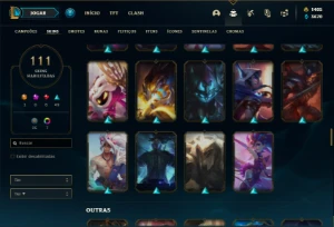 Conta Unranked com TODOS os champs e 111 Skins + 1400 RP - League of Legends LOL