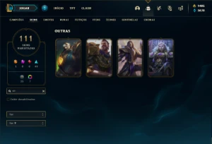 Conta Unranked com TODOS os champs e 111 Skins + 1400 RP - League of Legends LOL