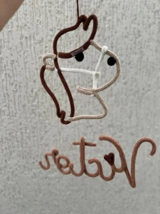 Nome personalizado com Cavalinho de Tricotin - Artesanato e Personalizados