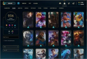 Conta platina 4 com TODOS os champs e 236 skins + LEVEL 744 - League of Legends LOL