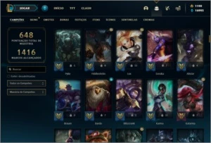 Conta platina 4 com TODOS os champs e 236 skins + LEVEL 744 - League of Legends LOL