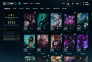 Conta platina 4 com TODOS os champs e 236 skins + LEVEL 744 - League of Legends LOL