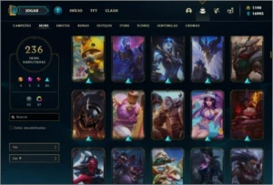 Conta platina 4 com TODOS os champs e 236 skins + LEVEL 744 - League of Legends LOL