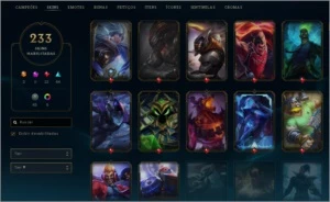 CONTA OURO 2 - TODOS OS CAMPEÕES - 233 SKINS - League of Legends LOL