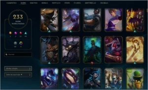 CONTA OURO 2 - TODOS OS CAMPEÕES - 233 SKINS - League of Legends LOL