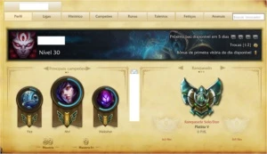 CONTA PLATINA 5 - MMR BOM - League of Legends LOL