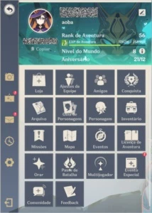 Conta Genshin Impact AR56 100% F2P - Mona c3, Xiao c1