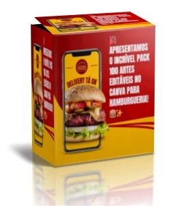 🍔Pack 100 Artes Editáveis no Canva para Hamburgueria! 🚀💥 - Outros