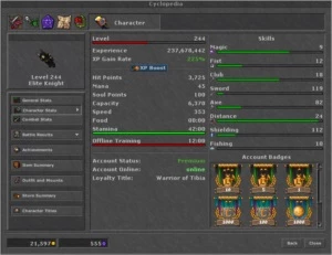 MS 500 + ED 330 + EK 240 + ALTS COM SKILLS ALTOS - Tibia