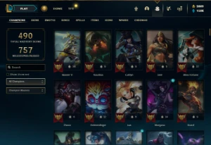 Unranked com TODOS os champs e 316 Skins + 1 Rara + 2800 RP - League of Legends LOL