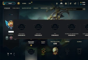 Unranked com TODOS os champs e 316 Skins + 1 Rara + 2800 RP - League of Legends LOL