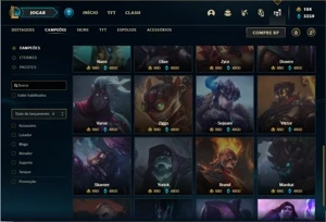 Conta bronze 1 com 130 Champs e 159 Skins - League of Legends LOL