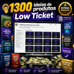 Pack +1300 Ideias de Produtos Low Ticket 2026 - Outros