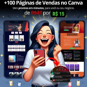 +100 Páginas De Vendas Editáveis No Canva + 7 Bônus exclusiv - Others
