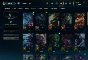 Esmeralda 2 com 40 Champs e 21 Skins + 4 Fragmentos - League of Legends LOL